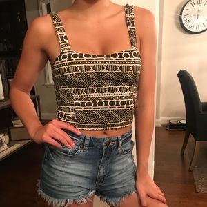 Brandy Melville patterned crop top